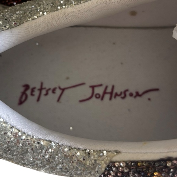 Betsey Johnson Lindsay Lace up embellished bling sparkle rhinestone sneakers 8 - Picture 7 of 14